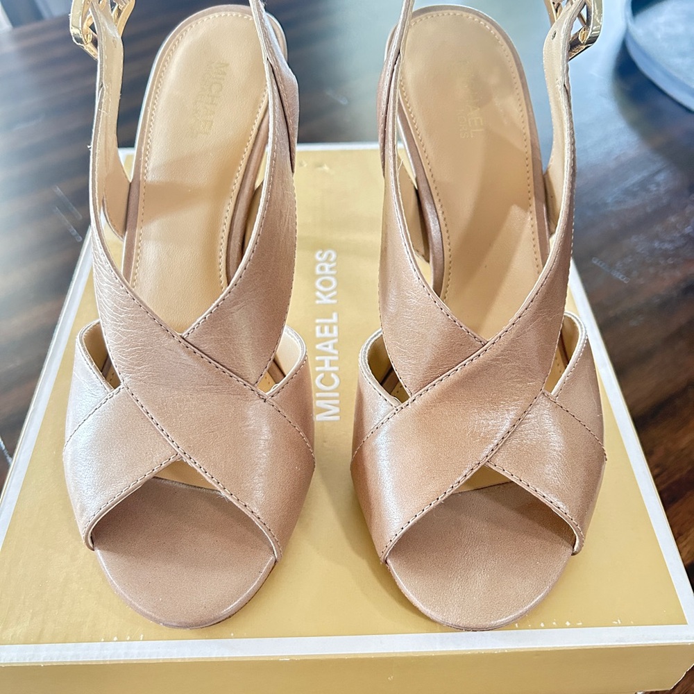 Michael Kors Nude Slingback Heels
